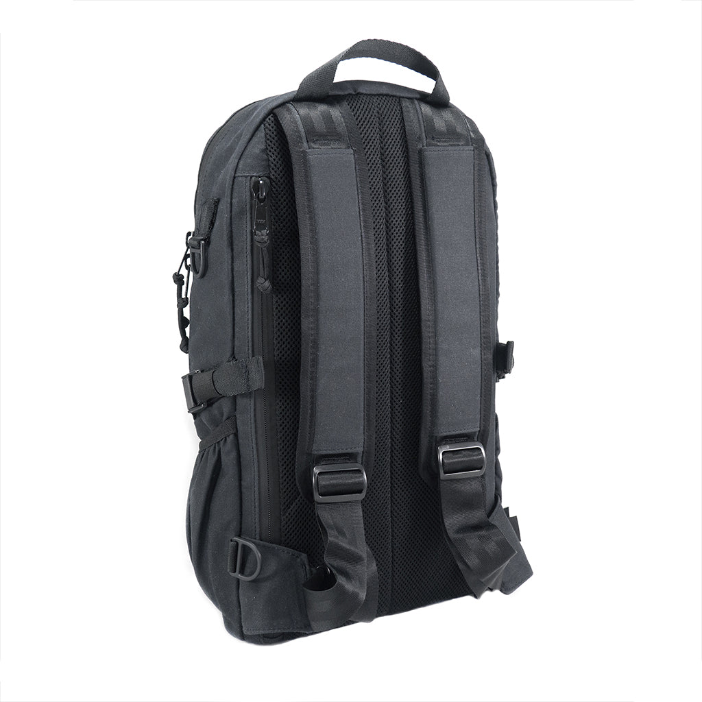 Graphite Camouflage Wax Canvas Backpack with Fringe
